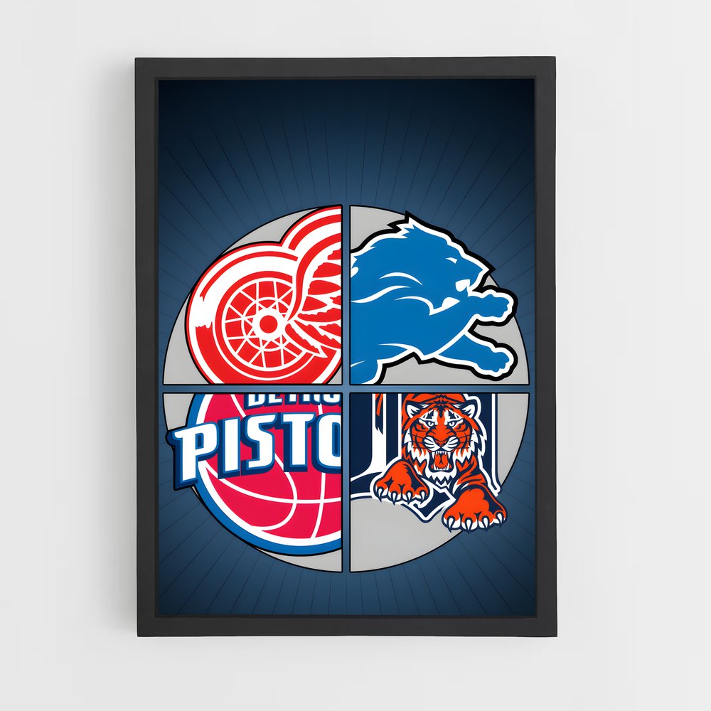 Poster Detroit Dreamscape – affiche Basketball (vue 2)